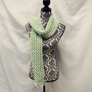 Handmade hand knit scarf - pastel sage
